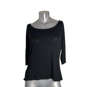Toto Collection Women's Black 3/4 Sleeve top Sz M